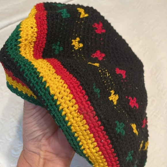 Jamaican Rasta Beanie Hat Marley Reggae One Size Cotton NWOT Multi Color - Picture 4 of 5